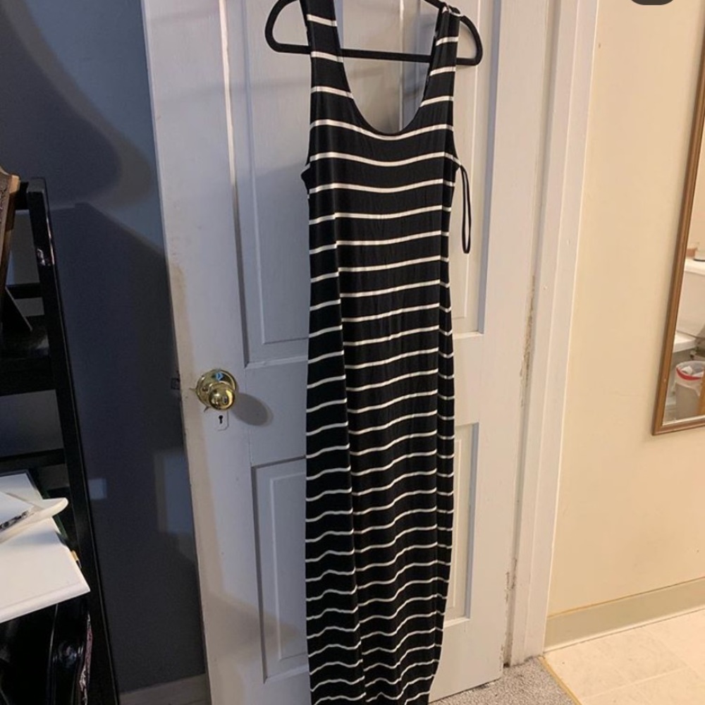 Black & white striped dress